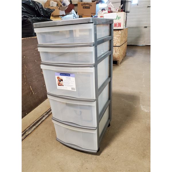 5 DRAWER WHEELED STORAGE CART