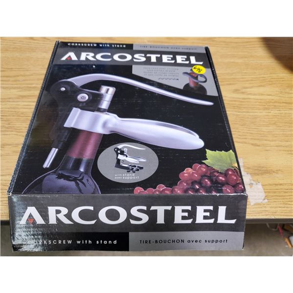 ARCOSTEEL CORKSCREW W/ STAND -APPEARS TO BE BRAND NEW IN BOX