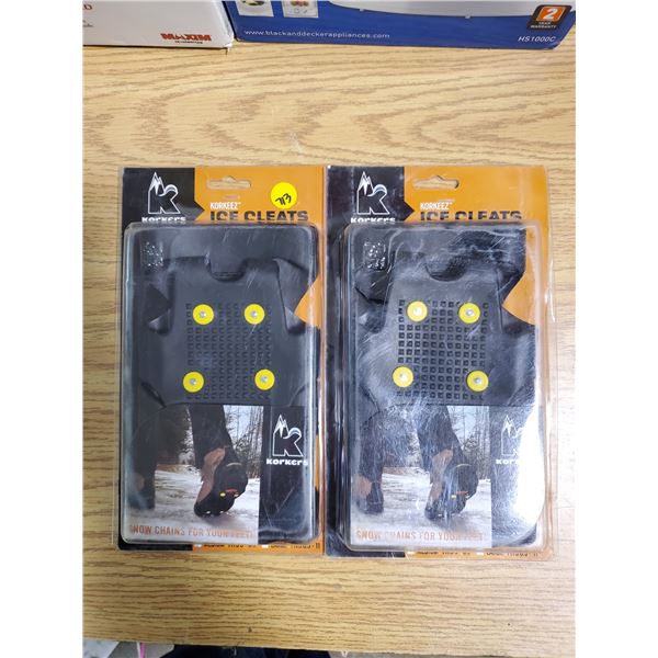 2 PAIR ICE CLEATS SIZE MED (5-8.5)