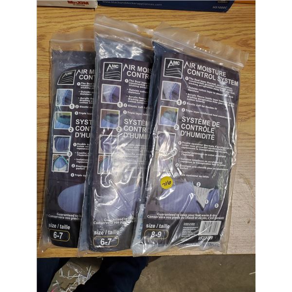 3 PAIR AIR, MOISTURE CONTROL SYSTEM FOR RUBBER BOOTS 6-7 & 8-9