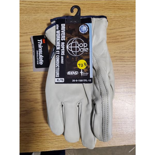PAIR XL LEATHER WINTER GLOVES - BRAND NEW