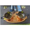 Image 5 : Copper Cream and Sugar, Brass Cups, and Spoons