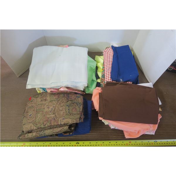 Box of Misc. Cloth / Sewing Material