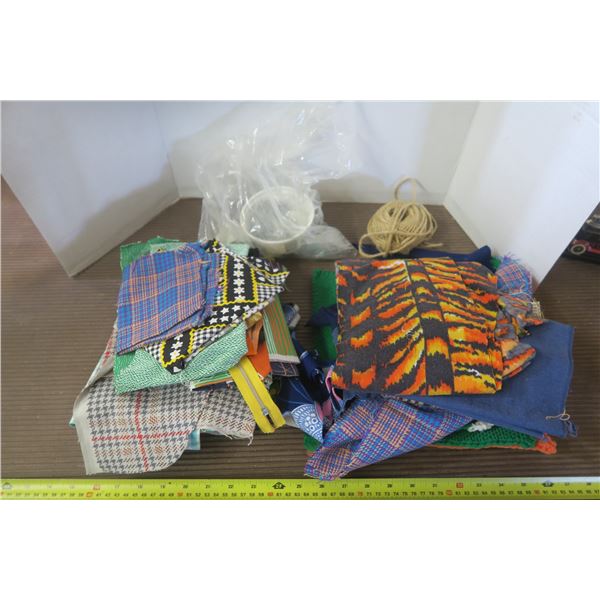 Box of Misc. Cloth / Sewing Material