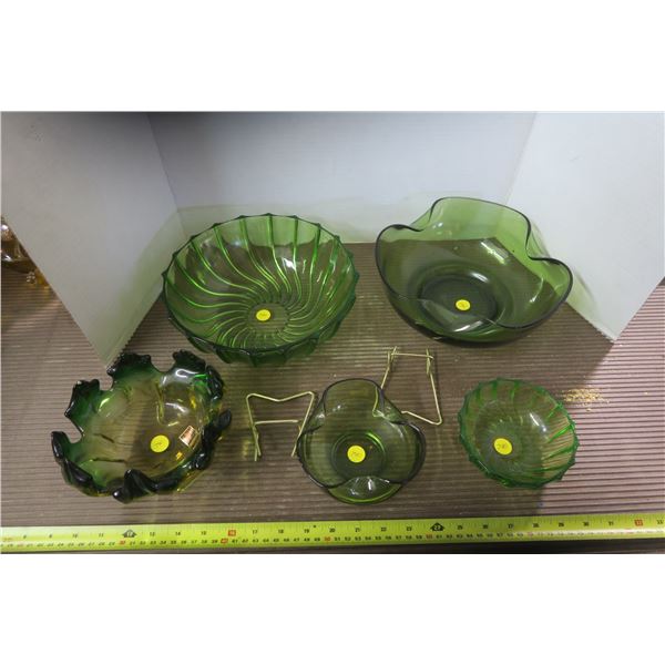Green Glass Bowl Collection