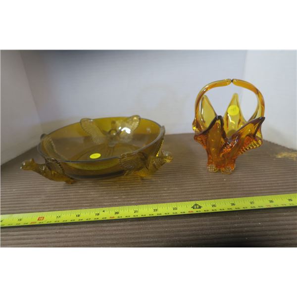 2 Glass Decorative Bowls