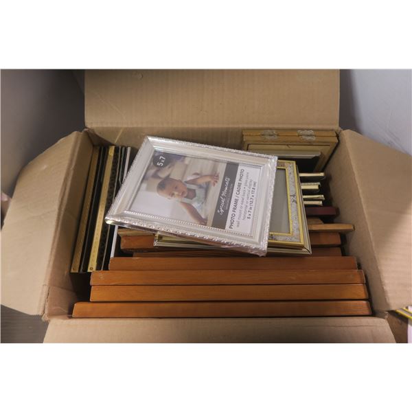 Box of Many Picture Frames of Various Sizes and Styles