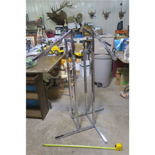 Chrome Clothing Rack, Adjustable Arms, Great for Home or Commercial Use