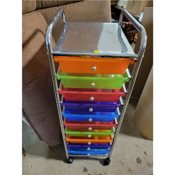 Multicolored rolling storage drawer