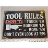 Image 1 : 8" x 11" tin sign tool rules