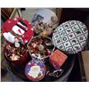Image 1 : Assorted Christmas Ornaments with Tins