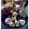 Image 1 : Lot of Tea Cups, Vintage Glass, Candle Holders, Etc