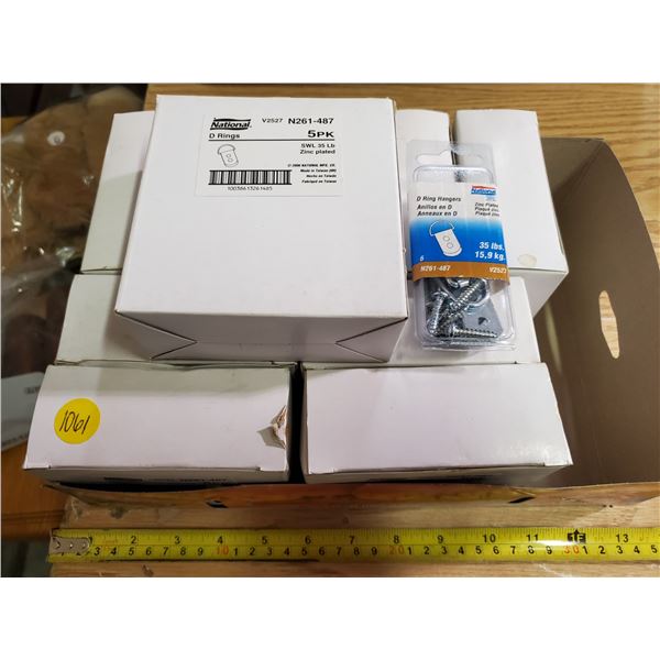 10 BOXES OF 5 PKGS W/ 6 HANGERS EACH = 300 D RINGS