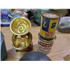 Image 3 : MISC LOT - TINS, BOTTLE CAP FIGURE, HELMET, PAINTED MUSHROOM