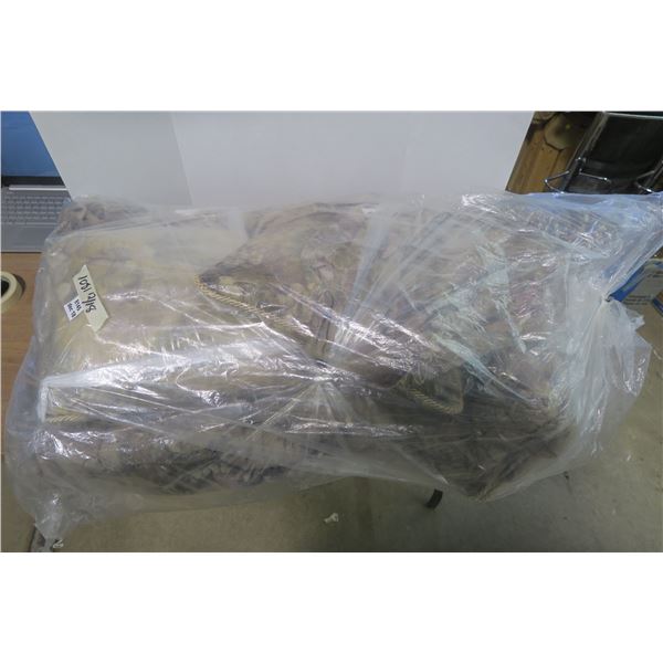 Large Bag With Comforter Cusions and Curtain