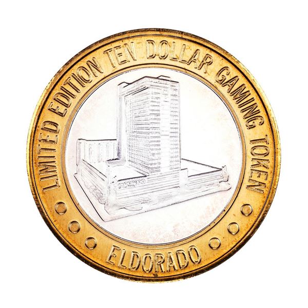 .999 Silver Eldorado Hotel and Casino $10 Casino Gaming Token Limited Edition