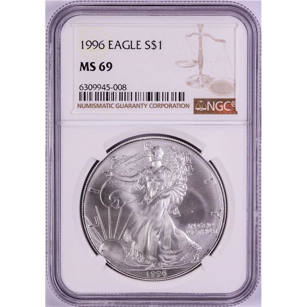 1996 $1 American Silver Eagle Coin NGC MS69