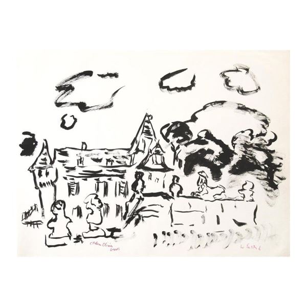 Ensrud Original "Chateau Olivier, Bordeaux - France" Original Pen & Ink On Paper