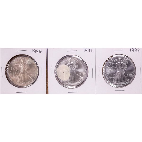 Lot of 1996-1998 $1 American Silver Eagle Coins