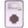 Image 1 : 1773 With Period Half Penny Virginia Colonial Copper Coin NGC MS63BN