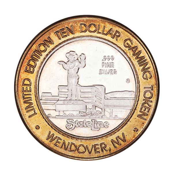 .999 Silver Stateline Wendover, Nevada $10 Limited Edition Casino Gaming Token