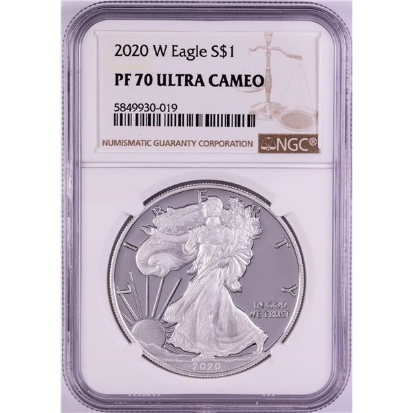2020-W $1 Proof American Silver Eagle Coin NGC PF70 Ultra Cameo