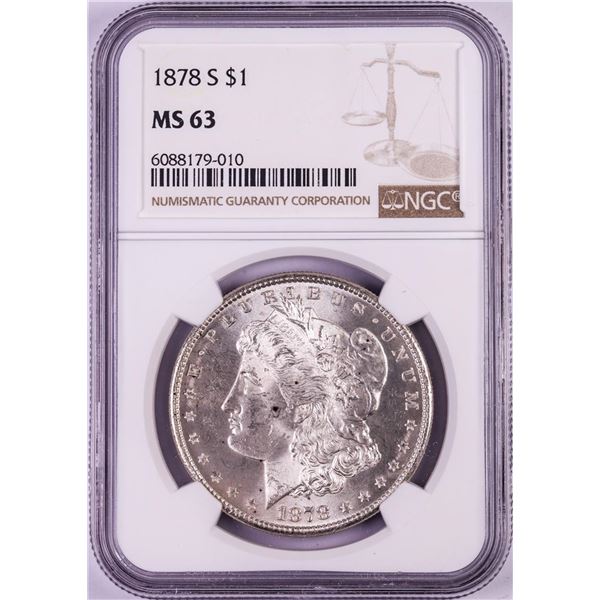 1878-S $1 Morgan Silver Dollar Coin NGC MS63
