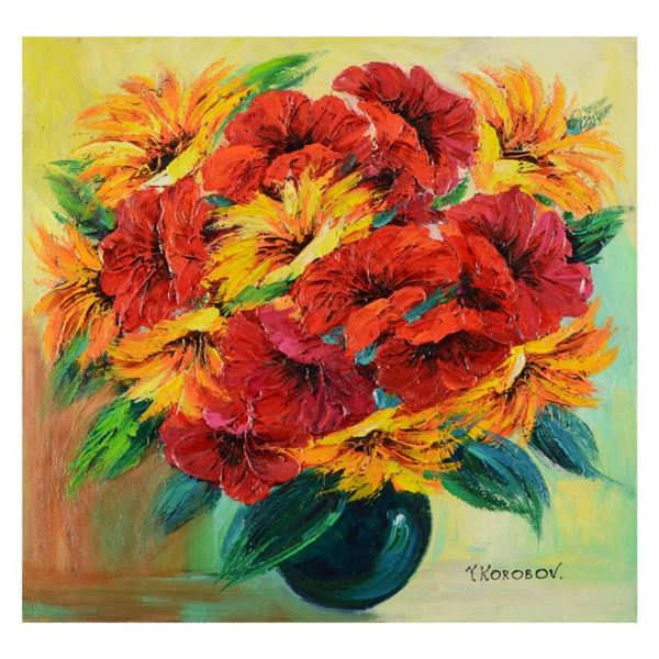 Yana Korobov Original Acrylic Painting On Canvas Hand Signed With Letter Authenticity
