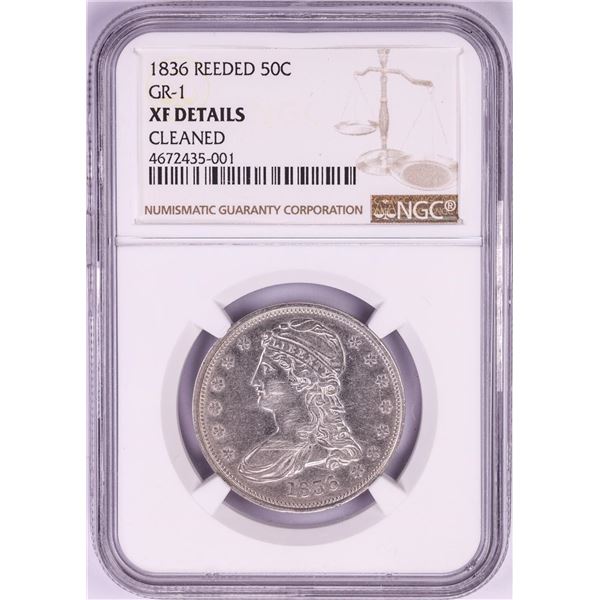 1836 Reeded Edge Capped Bust Half Dollar Coin GR-1 NGC XF Details