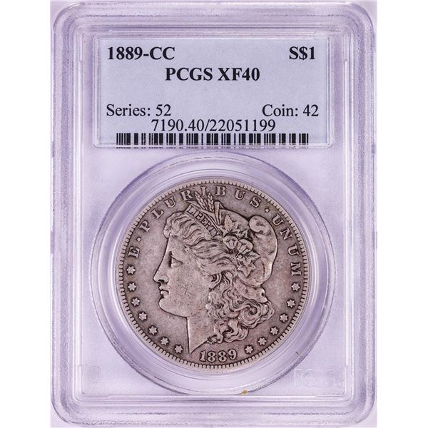 1889-CC $1 Morgan Silver Dollar Coin PCGS XF40