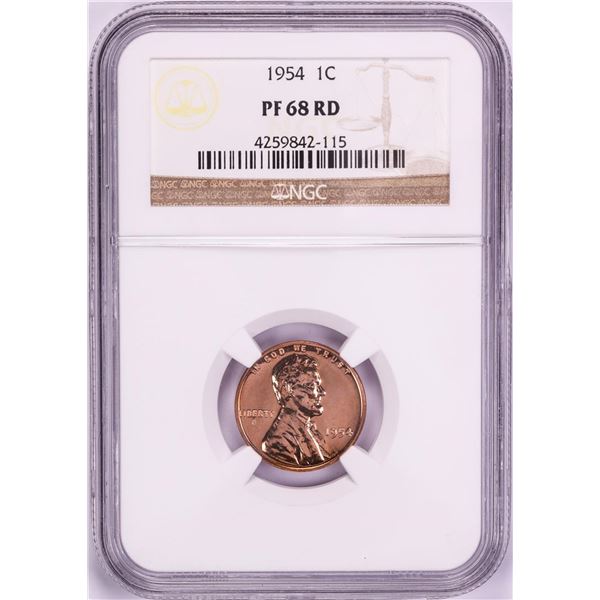 1954 Proof Lincoln Wheat Cent Coin NGC PF68RD