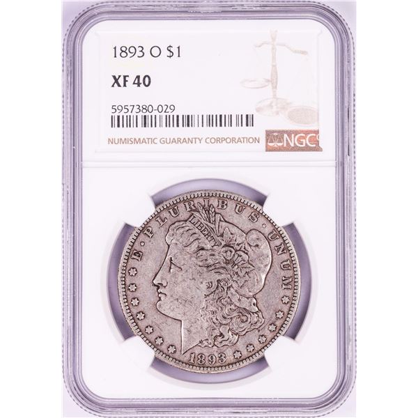 1893-O $1 Morgan Silver Dollar Coin NGC XF40