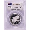 Image 1 : 2015P High Relief Proof $1 Australian Eagle Silver Coin PCGS PR70DCAM Mercanti Signed