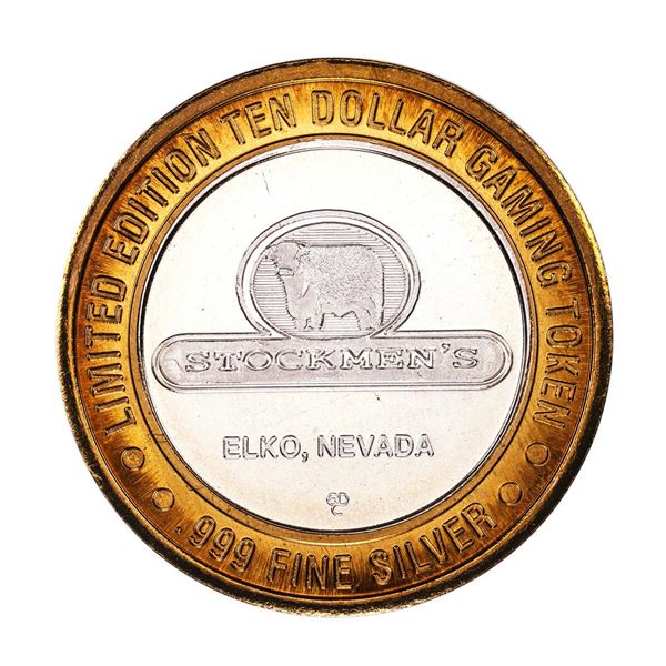 .999 Silver Stockmen's Elko, Nevada $10 Limited Edition Casino Gaming Token