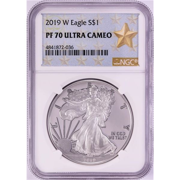 2019-W $1 Proof American Silver Eagle Coin NGC PF70 Ultra Cameo