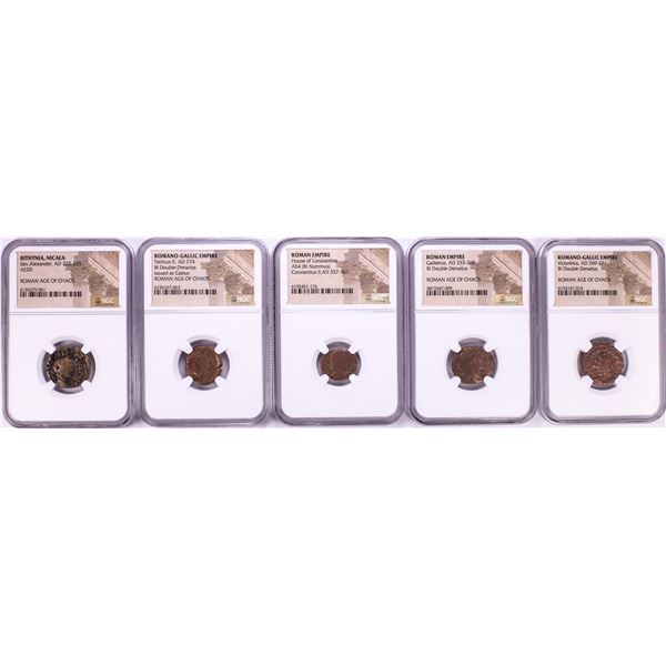 Lot of (5) Ancient Roman Empire Coins NGC Certified