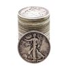 Image 1 : Roll of (20) Assorted Date Walking Liberty Half Dollar Coins Circulated