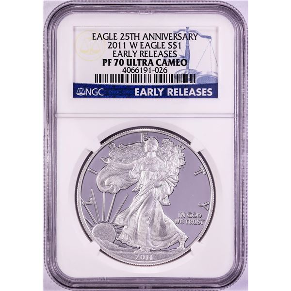 2011-W $1 Proof American Silver Eagle Coin NGC PF70 Ultra Cameo Early Releases