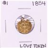 Image 1 : 1854 $1 Liberty Head Gold Dollar Love Token Coin Pendant