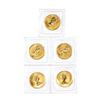 Image 1 : Lot of (5) Sealed 1986 Canadian $5 Maple Leaf Gold Coins
