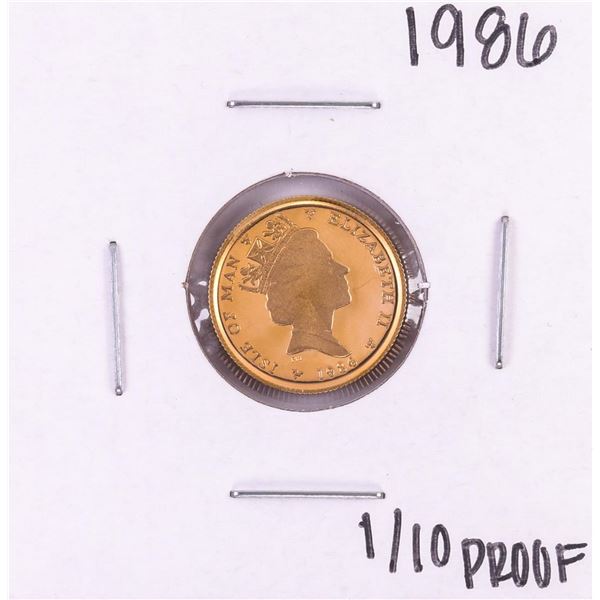 1986 Isle of Man Proof 1/10 oz. Gold Coin