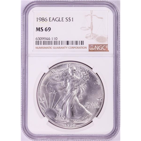1986 $1 American Silver Eagle Coin NGC MS69