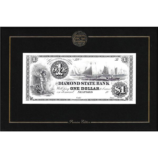 1994 American Bank Note Company Intaglio Print Diamond State Bank Seaford, DE