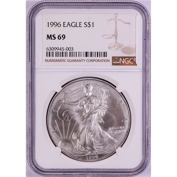 1996 $1 American Silver Eagle Coin NGC MS69