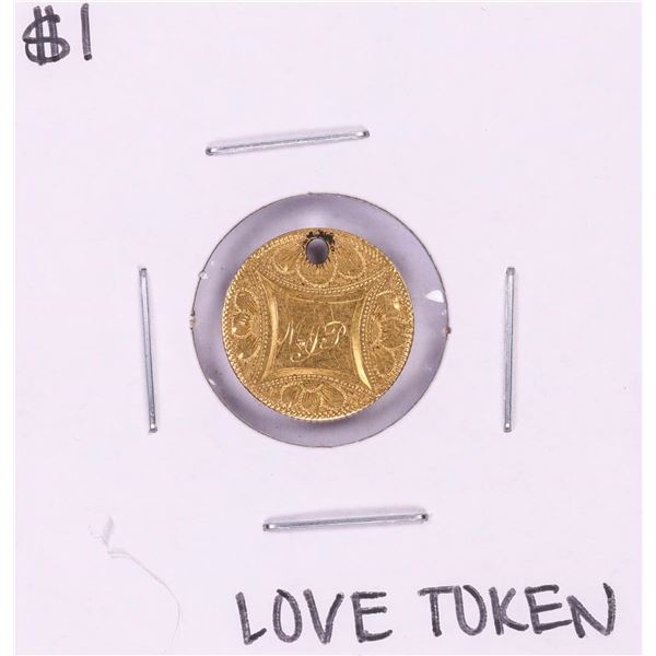 $1 Indian Princess Head Gold Dollar Love Token Coin Holed