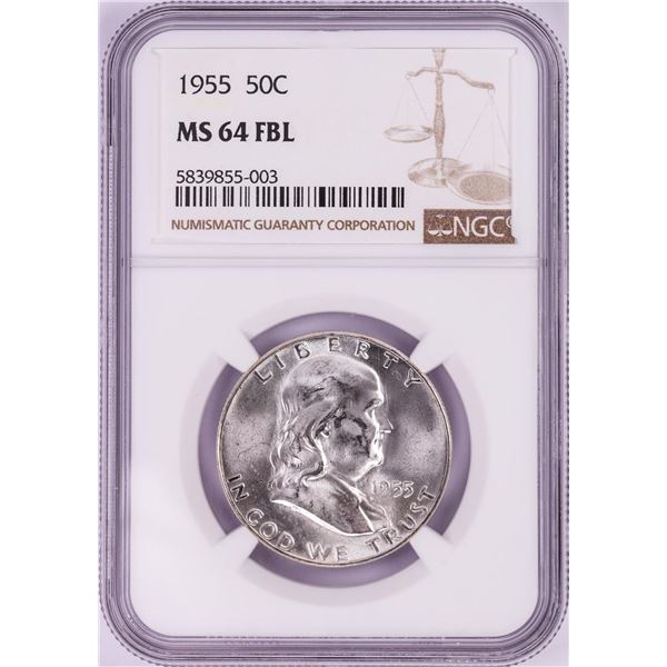 1955 Franklin Half Dollar Coin NGC MS64FBL