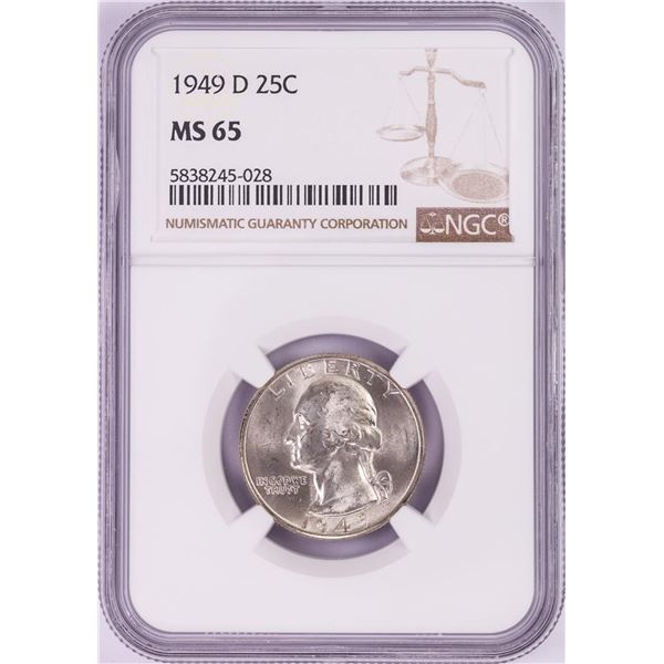 1949-D Washington Quarter Coin NGC MS65