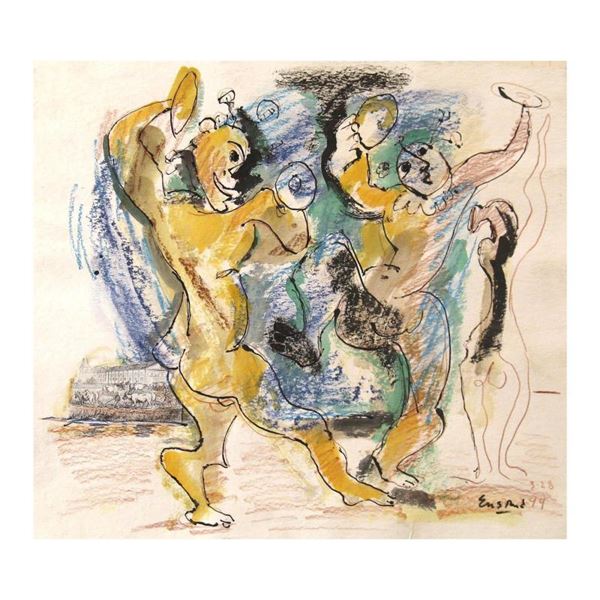 Ensrud Original "Homage To The Picasso Mouton-Rothschild Label" Original Mixed Media