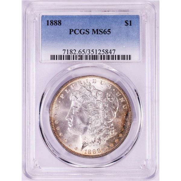 1888 $1 Morgan Silver Dollar Coin PCGS MS65