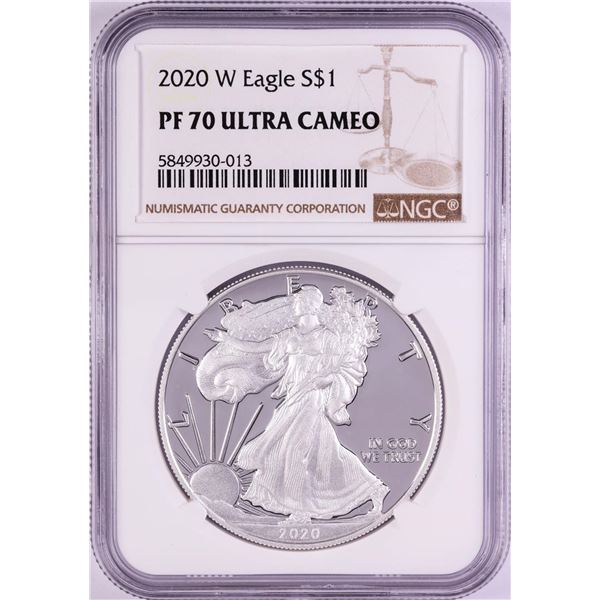 2020-W $1 Proof American Silver Eagle Coin NGC PF70 Ultra Cameo